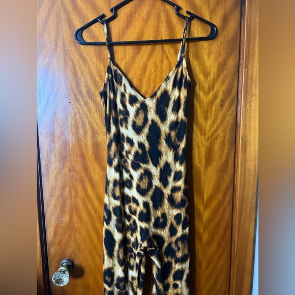 Cheetah Ruffle Jumpsuit - Picture 1 of 6